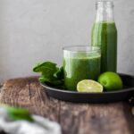 avocado shake on glass cup